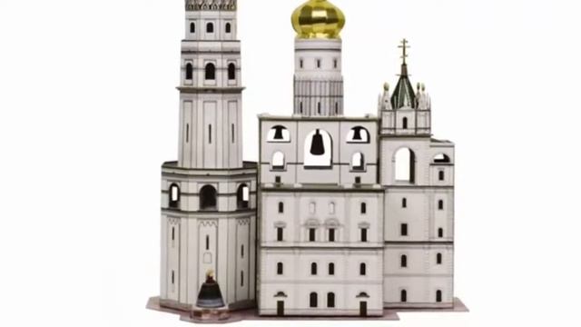 Сборная модель из картона "Колокольня Иван Великий" в подарок для творческих людей из России