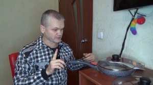 Выбор сковородки, обзор, тестирование.  Сковорода с мраморным антипригарным покрытием. Vinzer
