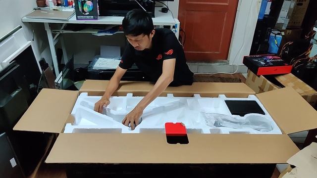 Unboxing Giant Monitor ASUS ROG STRUX XG49V 49inch 144hz смотреть онлайн