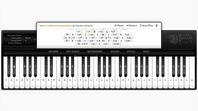 Waltz in a Minor on Virtual Piano - #INTERMEDIATE смотреть онлайн