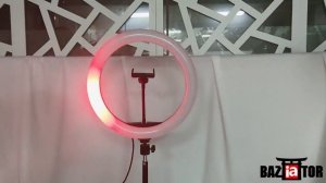 Кольцевая лампа со штативом цветная RGB LED Soft Ring Light MJ-18 45 см в ИМ baziator