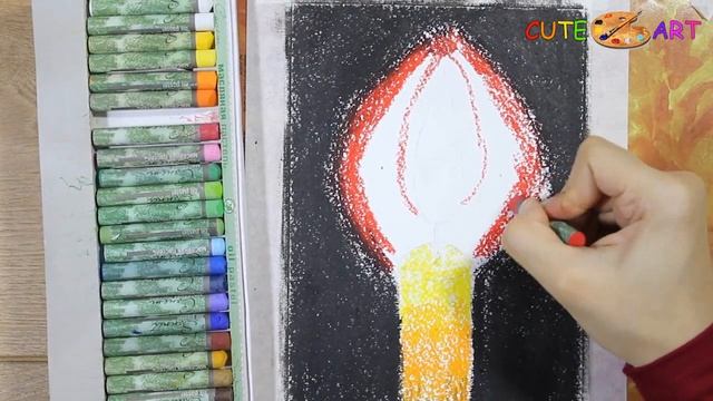 Как нарисовать СВЕЧУ масляной пастелью смотреть онлайн