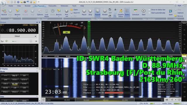 13.06.2024 20:02UTC, [Es], SWR4 Baden-Württemberg, Германия, 88.9МГц, TXD Страcбург(Франция), 2163км