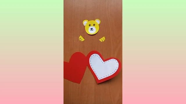 DIY Valentine's Day card, Как сделать ВАЛЕНТИНКУ с Мишкой, День влюбленных #card #valentinesday смотреть онлайн
