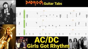Girls Got Rhythm - AC/DC - Guitar + Bass TABS Lesson (Request)