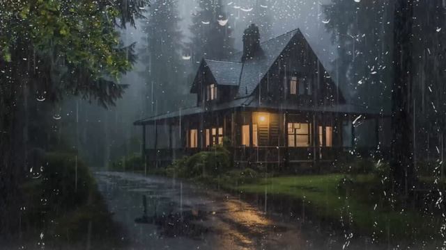 Heavy Rain Sounds in The Foggy Forest for Sleeping | Soothing Rain to Relax & Study, ASMR смотреть онлайн