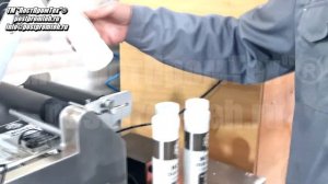 Наклейщик этикеток с проставлением даты. Этикетировочная машина для тубусов.