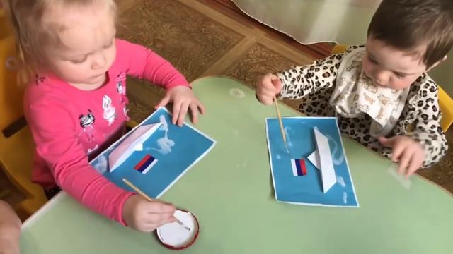 Аппликация “Кораблик». Открытка к 23 февраля смотреть онлайн