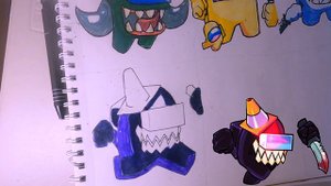 Drawing FNF Among Us V4 (Black) time lapse