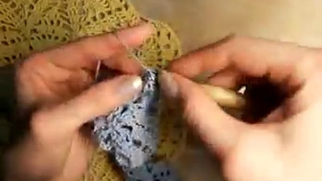 9 Как связать ажурный воротник, 9 ряд