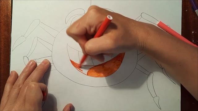 Поэтапный рисунок Паучка по имени Черныш