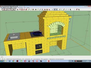 21. Барбекю  ( 2.73х91 ) с Печью под Казан,Мангалом и Мойкой Своими Руками из Кирпича.