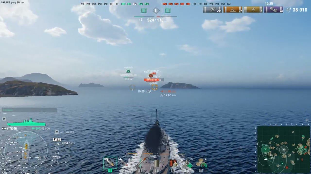 Британский линкор Tiger.Морской бой -1.Игра World Of Warships