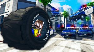 ТРОЛЛИНГ КОПОВ В ГТА 5 РП НА БЕШЕННОМ КОЛЕСЕ МОНСТЕР ТРАКА