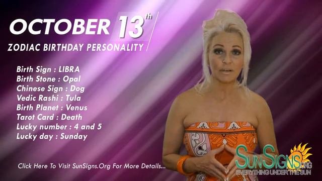 October 13th Zodiac Horoscope Birthday Personality - Libra - Part 2