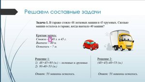 Математика 2 класс. Решение составных задач