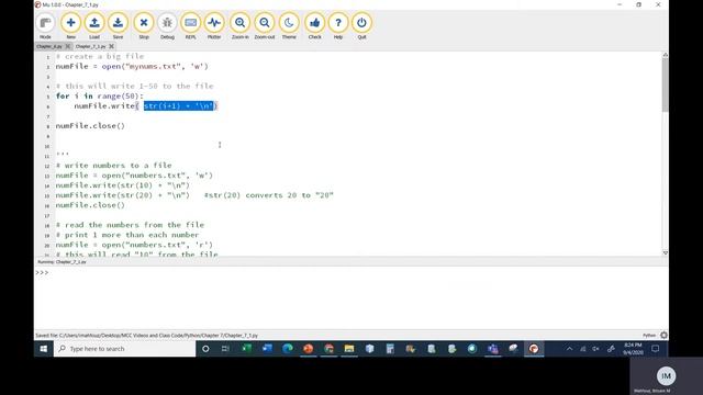 Python Chapter 7 Class 1 Part 3 Reading and Writing Numbers using Loops смотреть онлайн