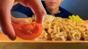 ASMR DUMPLINGS vegetables EATING (MUKBANG) 만두 야채 АСМР МАНТЫ (ПЕЛЬМЕНИ) ОВОЩИ ИТИНГ МУКБАНГ