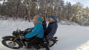 Девушка за рулем мотоцикла Днепр МТ 10-36/The girl behind the wheel of the motorcycle Dnepr MT 10-3