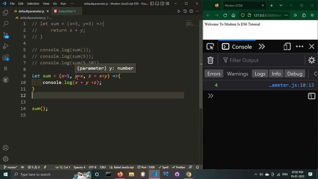 Default Parameters in ES6 | Using Expressions | Passing Function Value
