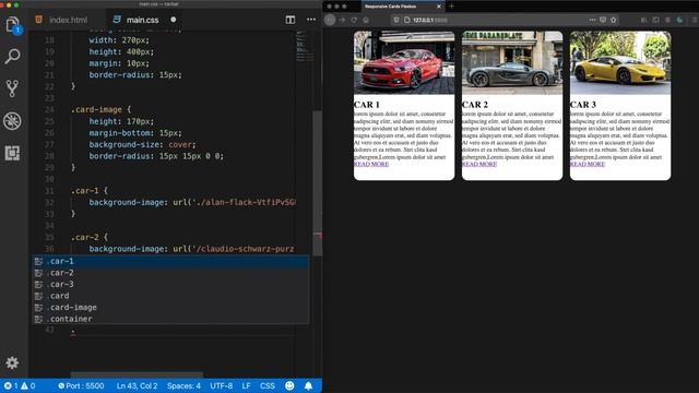 CSS Responsive Card & Hover Effects with Flexbox | HTML CSS3 Tutorials 2021
