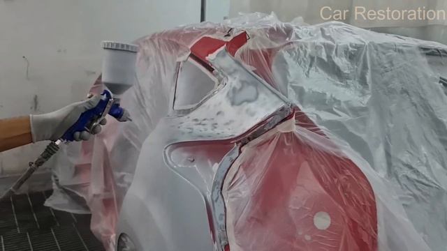 Car Restoration - Ford Focus car Rear Fender Replacement! Straightening, preparation, sealant, pa смотреть онлайн