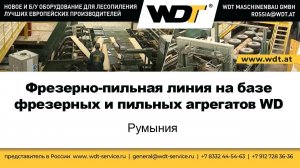 Фрезерно-пильная линия на базе БУ фрезерных и пильных агрегатов WD. WDT Maschinenbau GmbH, Австрия