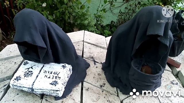 Монахи цемент+ткань часть2. #необычныефигуры, #фигурадлясада, #фигурыизцемента, #скульптурыдлясада.