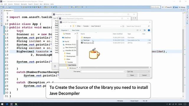 Java Tutorial - Debugging a Java Library File (JAR File) In Eclipse IDE смотреть онлайн