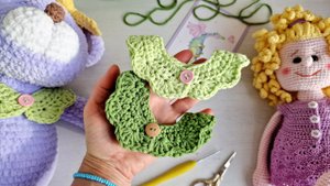 Воротничок для игрушки. Вяжем.