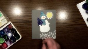 Snowman Christmas Greeting Card - Gouache Painting | IOTN