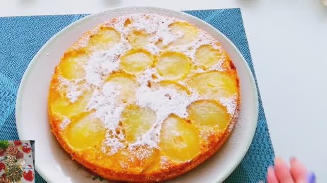 Пирог - перевертыш с грушами