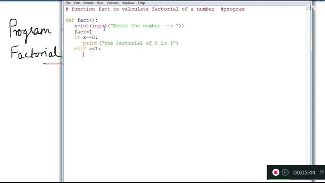 Python: Function to calculate Factorial of a number,  very important python program of Factorial