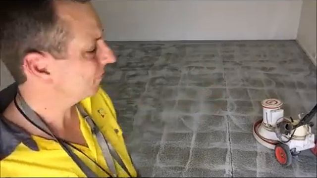 Epoxy Resin Flooring prep - Diamabrush Coating Removal Tool on Quartz floor