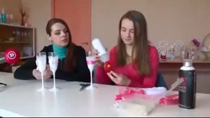 Мастер-класс. Декор свадебных бокалов. Wedding glasses