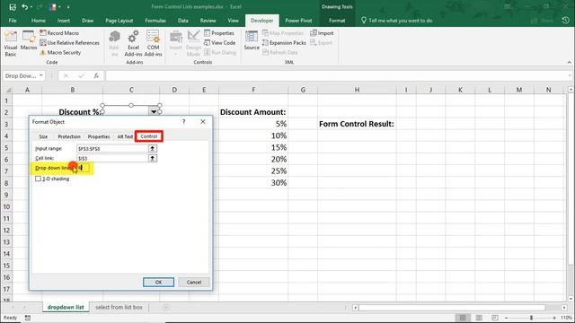 How to Make Drop Down List + List Box Using Form Controls in Excel - Tutorial