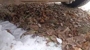 Установка силового снегового отвала на Ниву