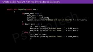 Create a class Account with two overloaded constructors | Constructor Overloading | Java Program La