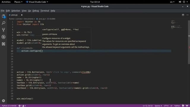 Tkinter in Python | TextBox - Copy and Past | Python and Django Full Course