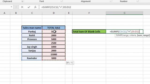 sumif use for sum blank cells смотреть онлайн