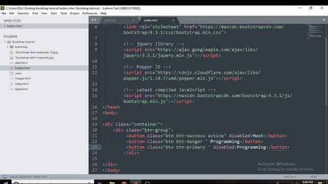 Bootstrap 4  Buttons Tutorial  In Hindi