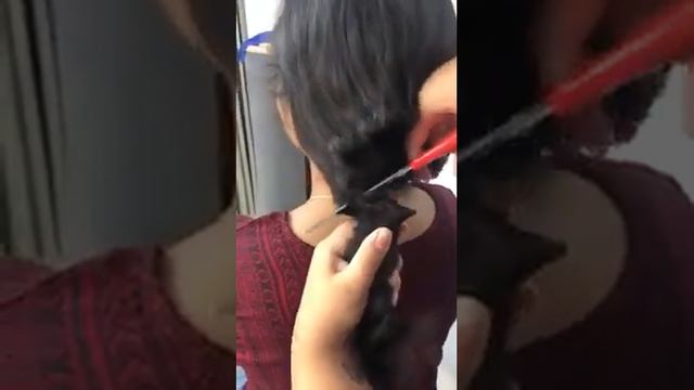 Long hair Braid Cut | Bob cut.