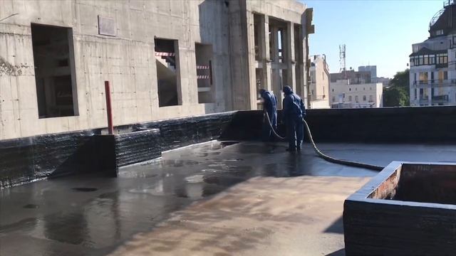 Плоская кровля напылением полимочевины (polyurea)