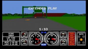 Hard Drivin, 1990 г., Sega Mega Drive \ Genesis. Фрагмент геймплея.