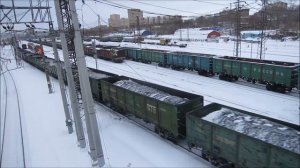 Электровоз 2ЭС10-023 "Гранит" с товарным поездом, Пермь / Elloc 2ES10-023 with freight train