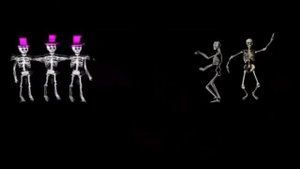 Скелет играет на трубе