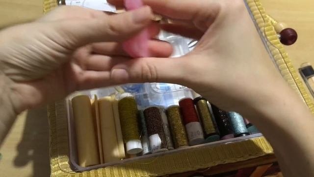 #100. Рукодельный сундучок. Шкатулка с разными вышивальными мелочами