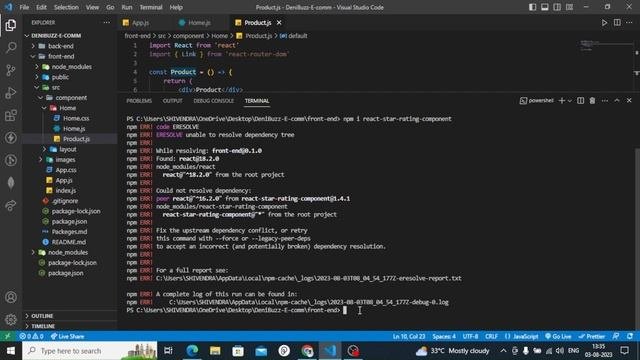 Npm ERR Code ERESOLVE React | Npm Install Error In Visual Studio Code [Fast]