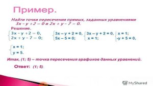 Координаты точки пересечения прямых