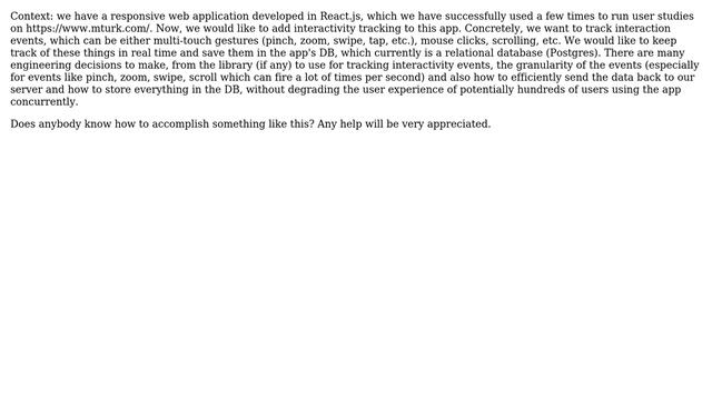 Easiest way to add tracking of interactivity (mouse clicks, scrolls, multi-touch gestures) to a... смотреть онлайн